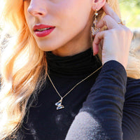 Clear Crystal Butterfly Necklace