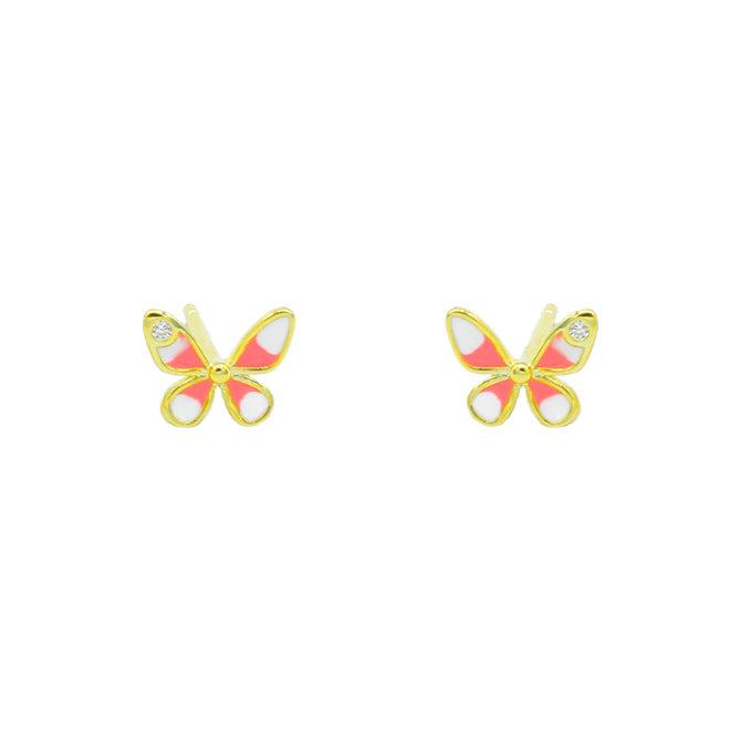 Tiny Pink Butterfly Earrings
