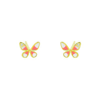 Tiny Pink Butterfly Earrings