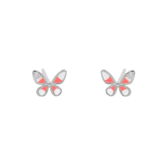 Tiny Pink Butterfly Earrings