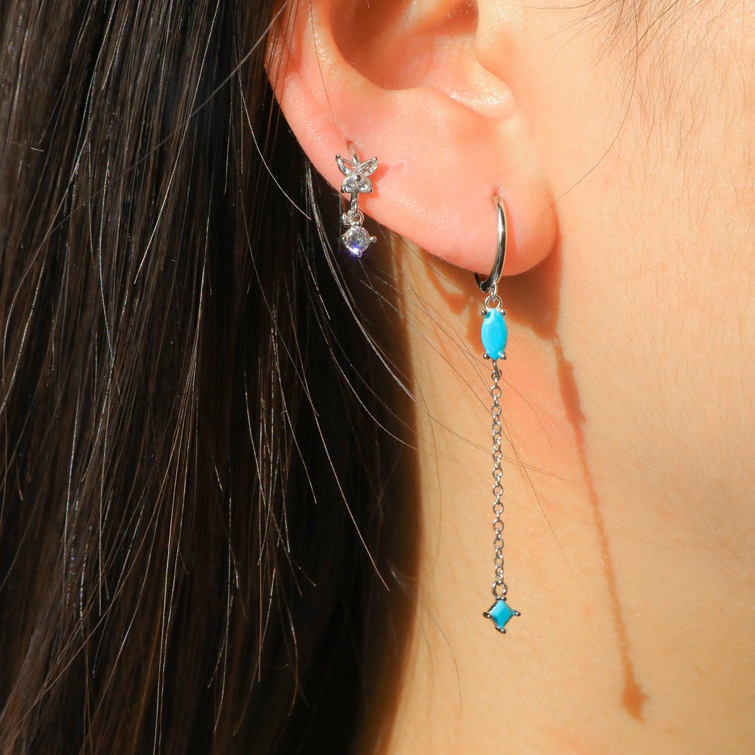 Elegant Turquoise Huggie Earrings