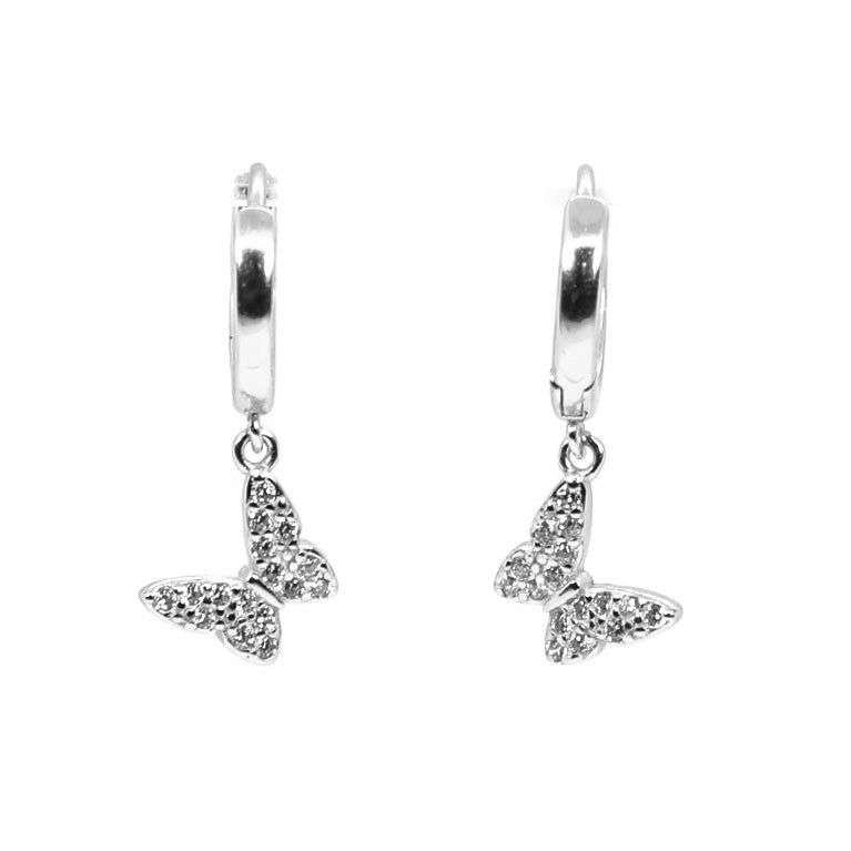 Sparkle Butterfly Huggie Earrings