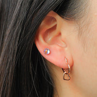 Heart to Heart Huggie Earrings