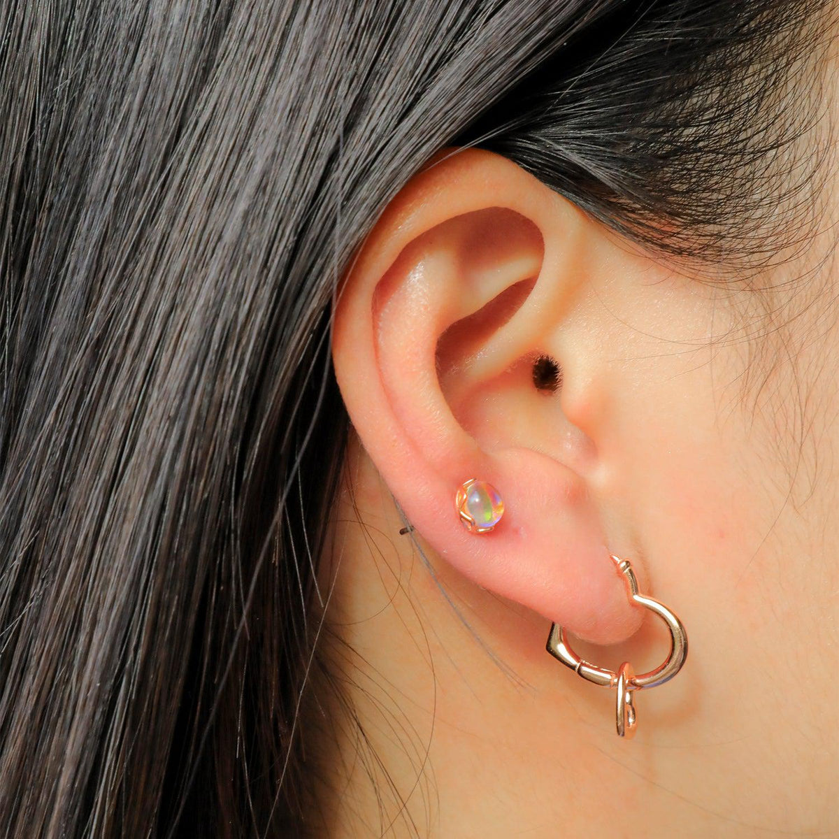 Heart to Heart Huggie Earrings