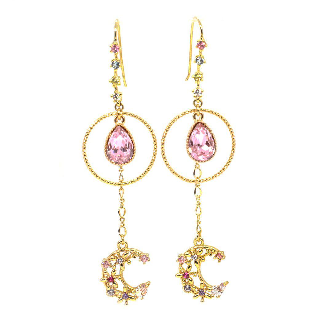 Dreamy Pinky Moon Earrings