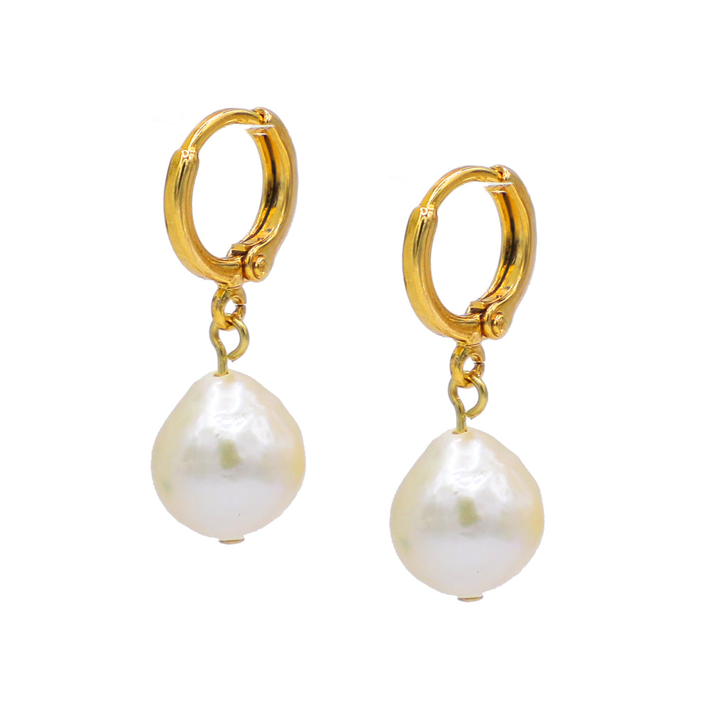 Classic Pearl Hoops