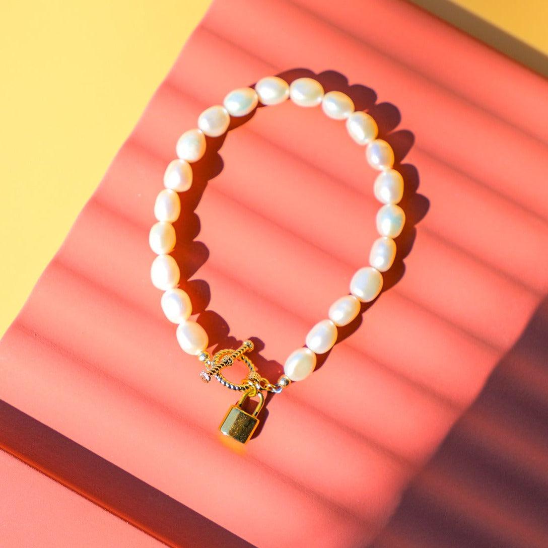 Lock It Up Baroque Pearl Bracelet