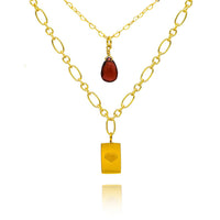 Garnet Love Double Layer Necklace