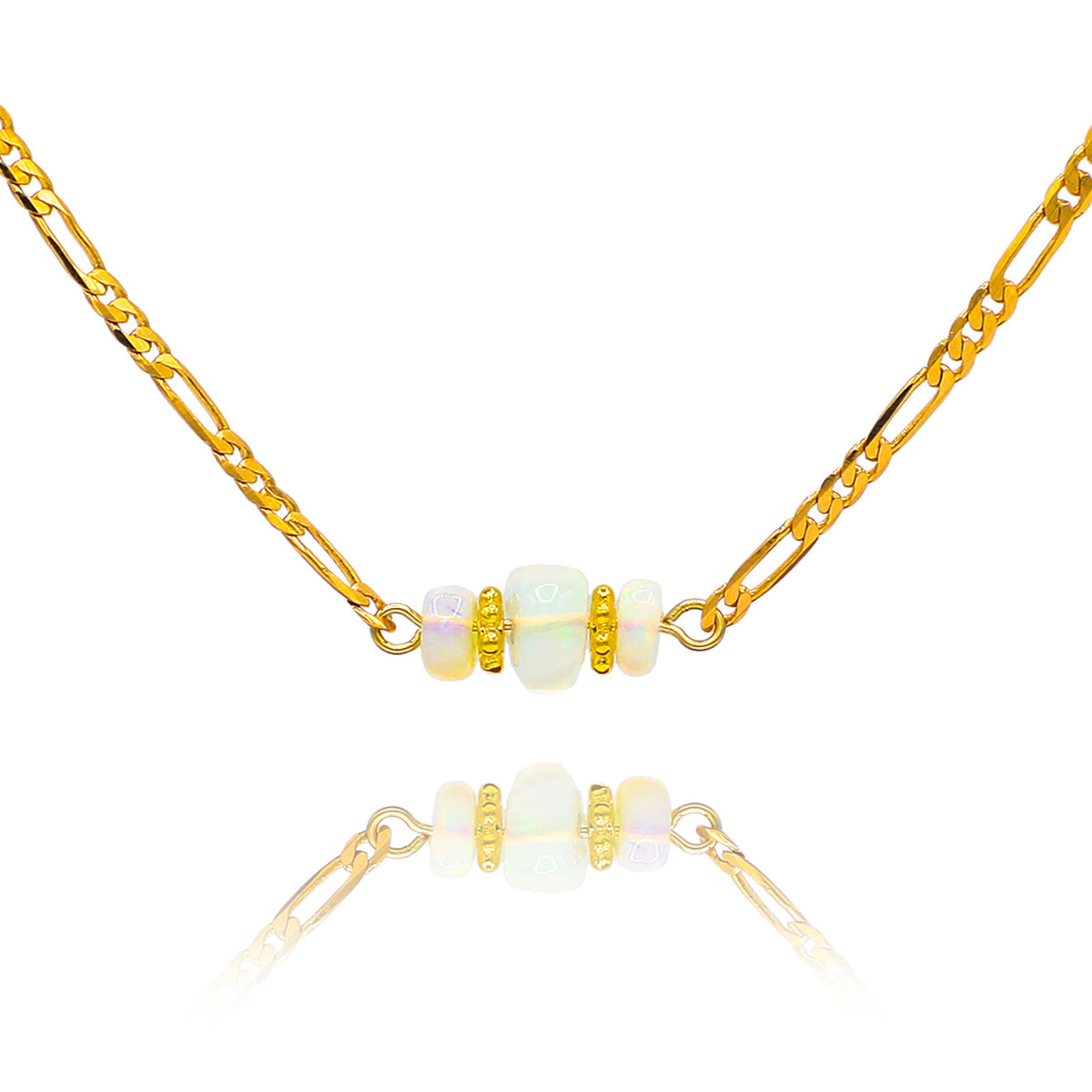 Fire Opal Trio Necklace