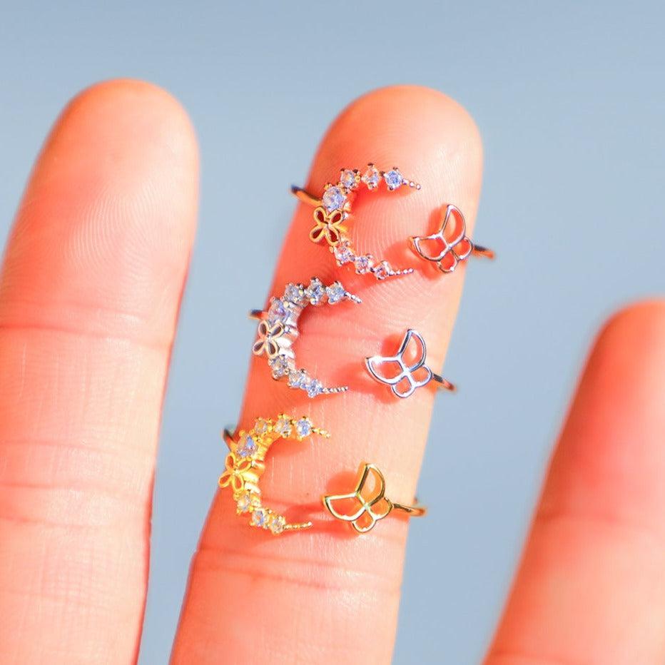 Luna & Butterfly Ring
