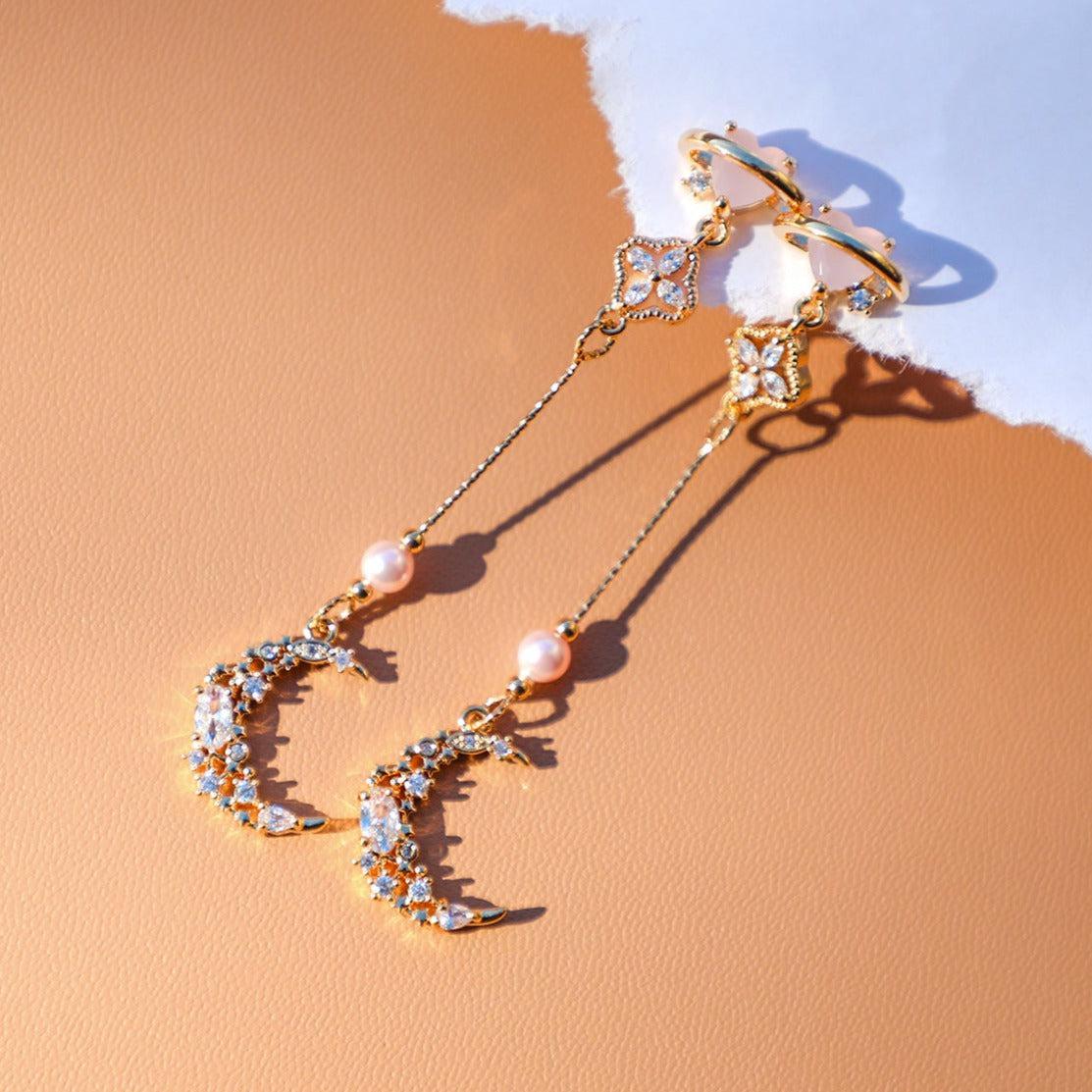 Swinging Moon Earrings