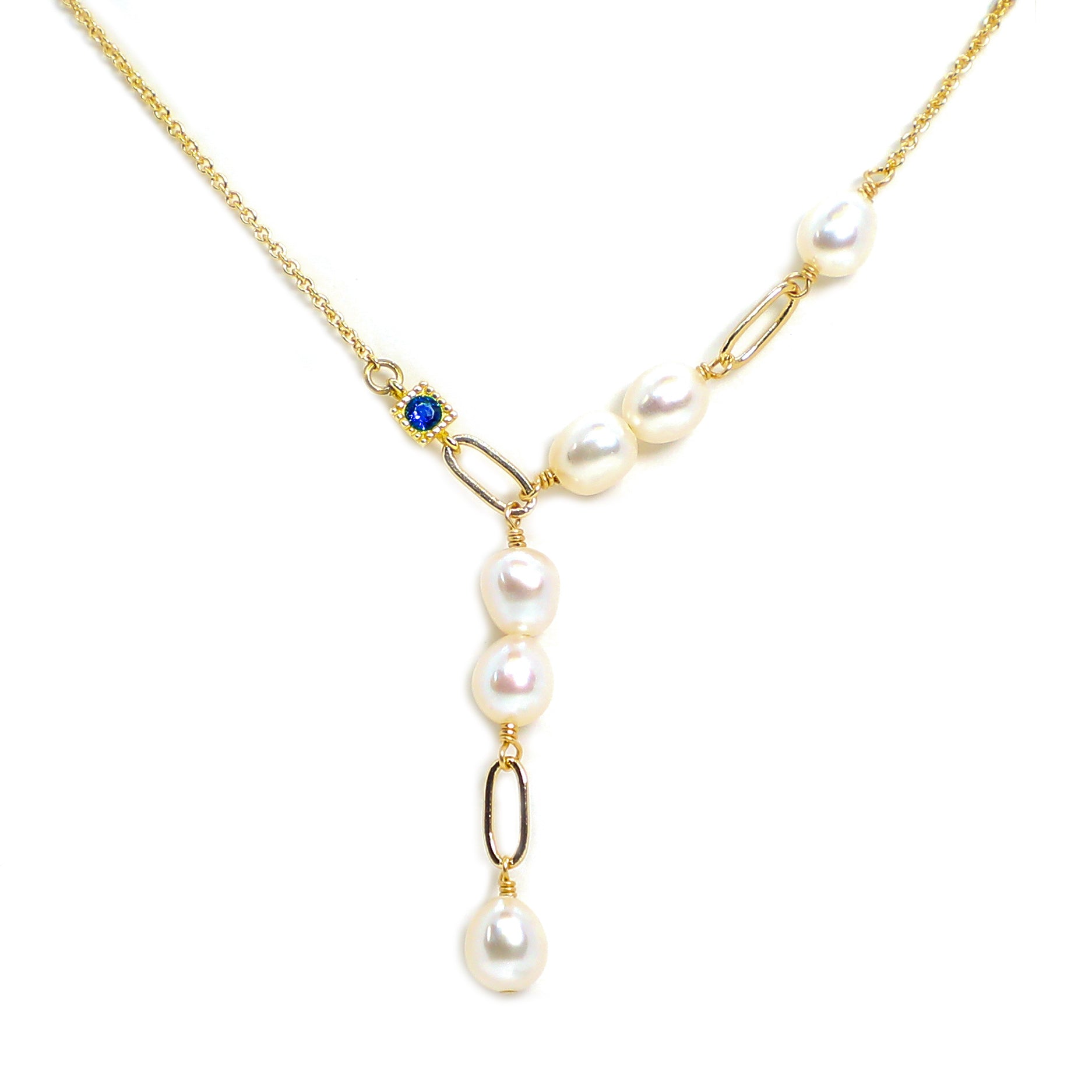 Poetic Pearl Set - Blue Quartz Bracelet & Necklace