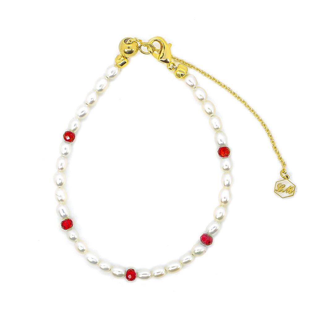 Poetic Pearl Set - Garnet Bracelet & Necklace