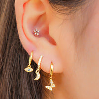 Sparkle Butterfly Huggie Earrings