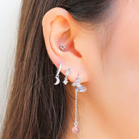 Tiny Butterfly Huggie Earrings