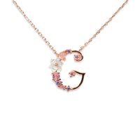 Floral Letter Necklace
