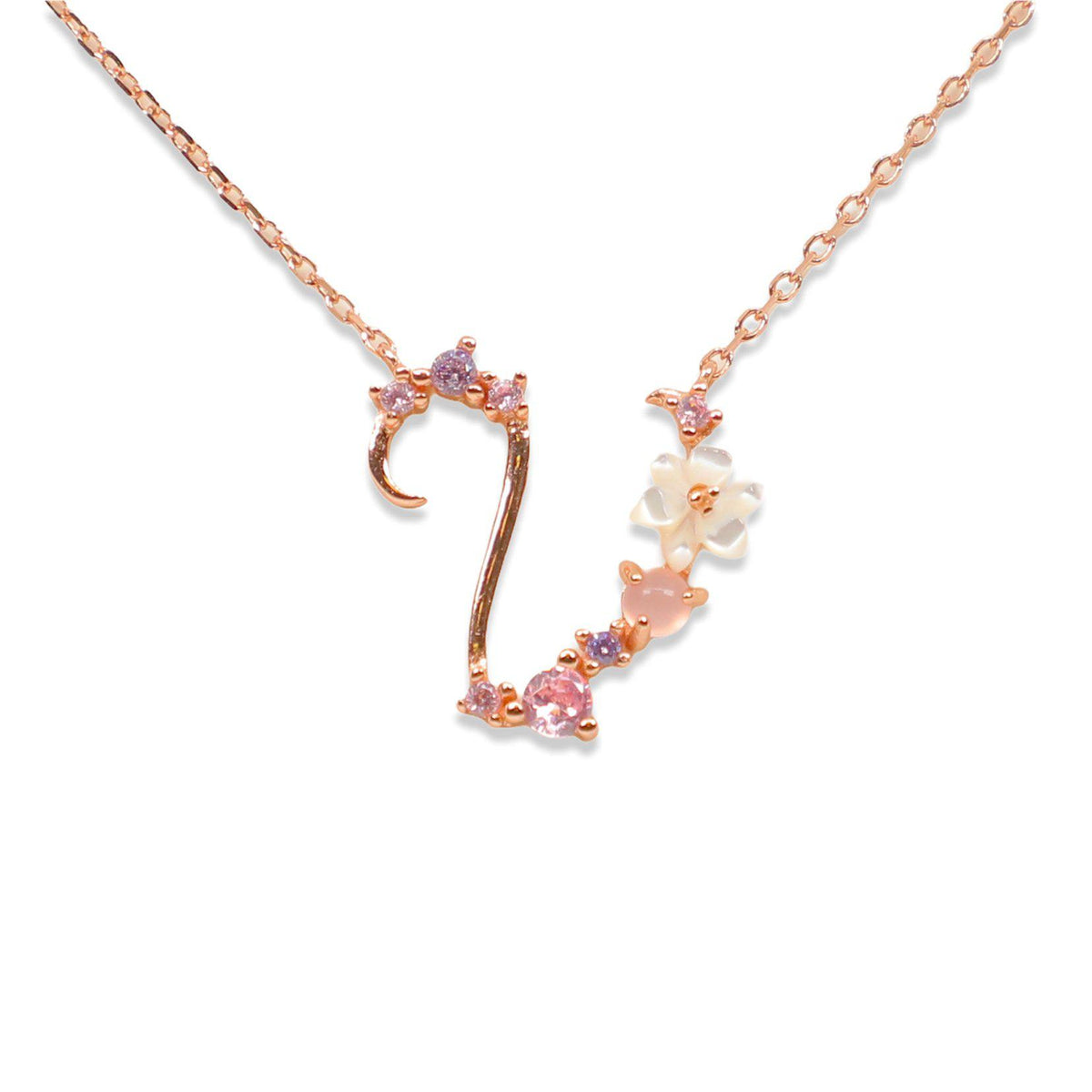 Floral Letter Necklace