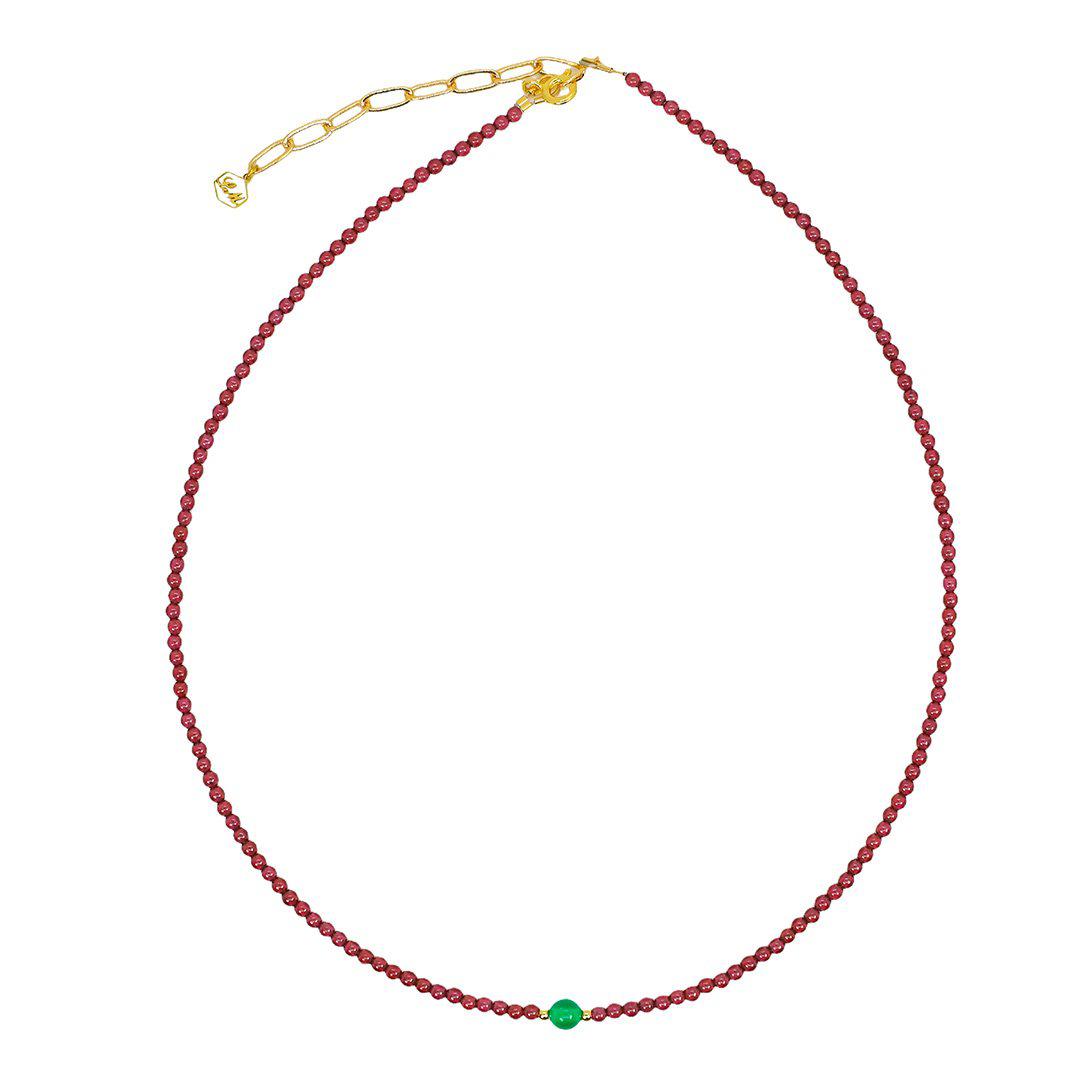 Carnelian & Green Agate Choker