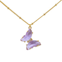 Clear Crystal Butterfly Necklace