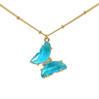 Clear Crystal Butterfly Necklace