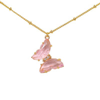 Clear Crystal Butterfly Necklace