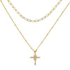 Saint Cross Double Layer Necklace