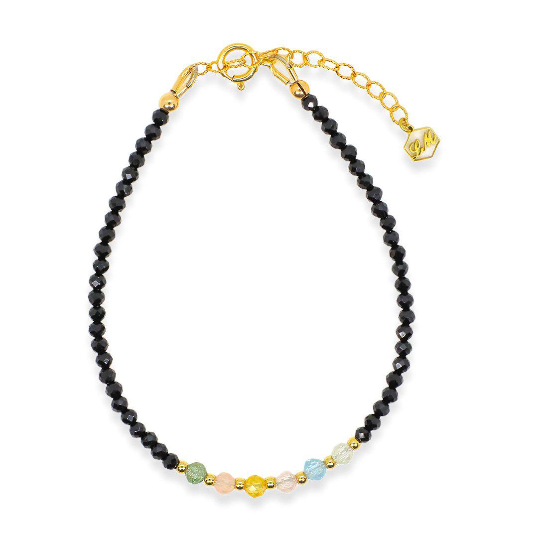 Morganite & Onyx Bracelet