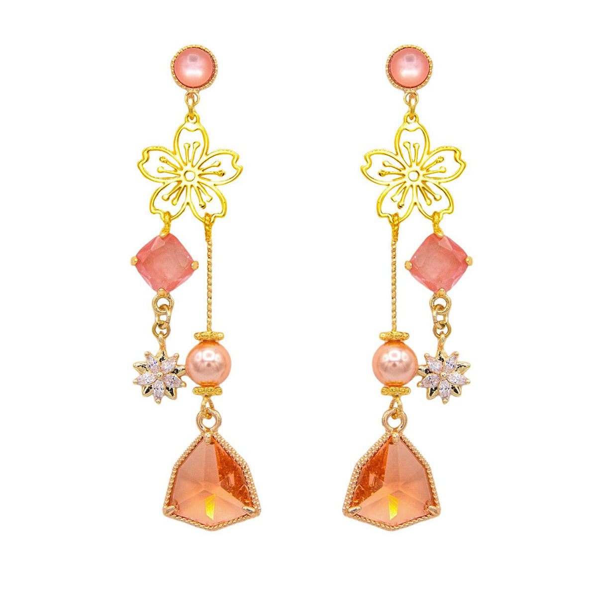 Orange Crystal Earrings