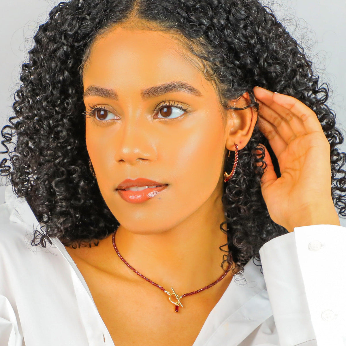 Perfect Set - Garnet Earrings & Choker