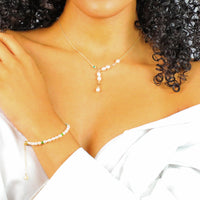 Poetic Pearl Set - Green Chalcedony Bracelet & Necklace