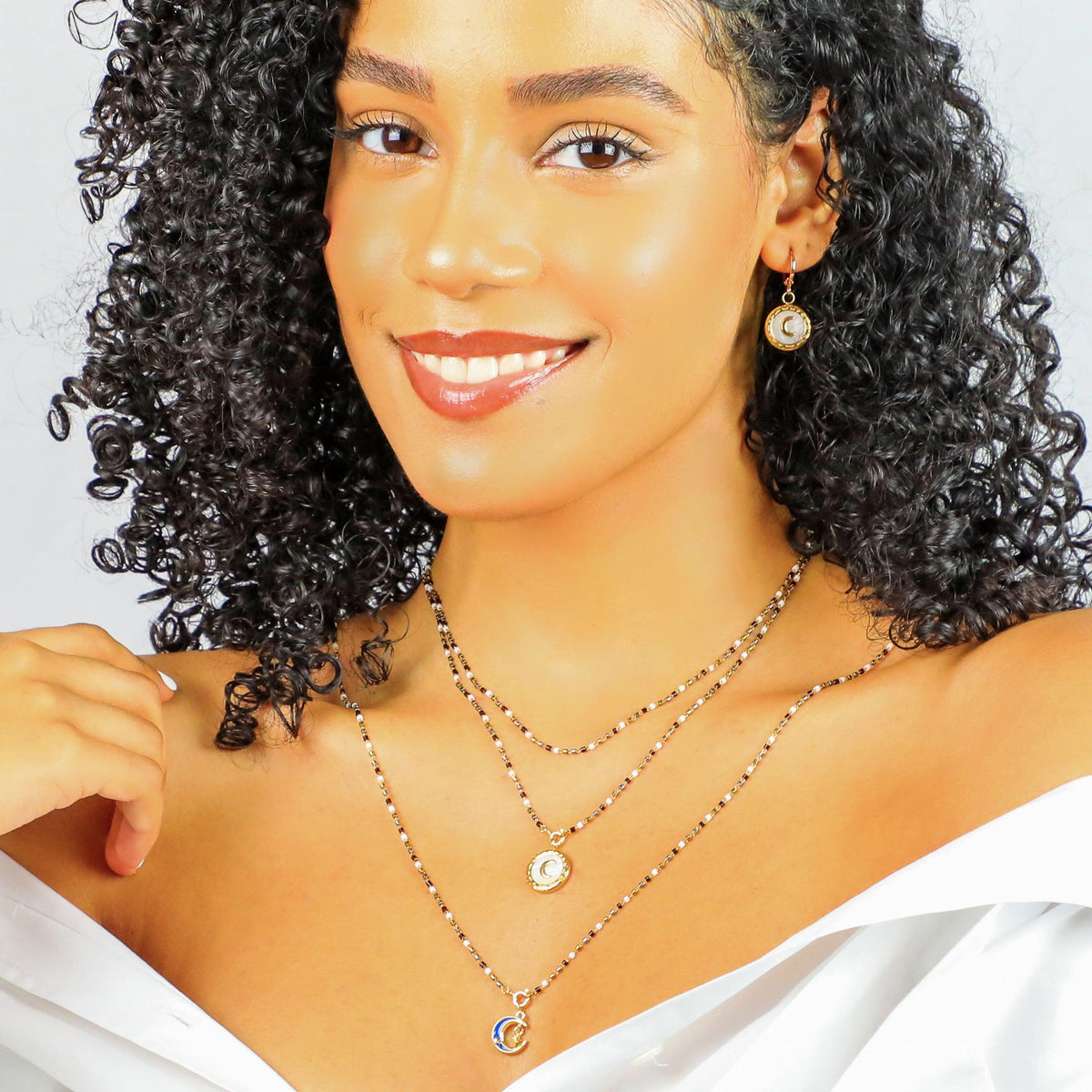 Good Luck Moon Huggies & Necklace Set