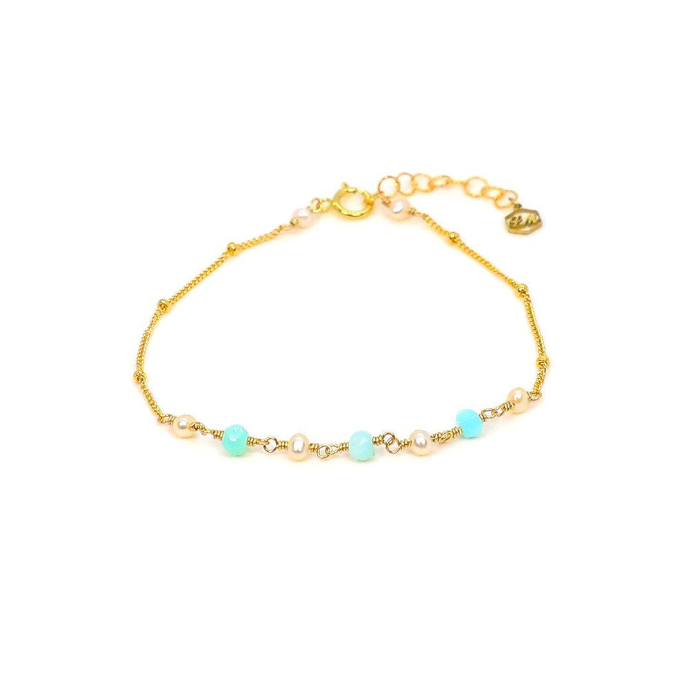 Amazonite &amp Pearl Bracelet