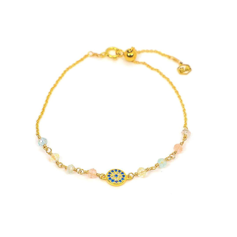 Morganite Evil Eye Bracelet