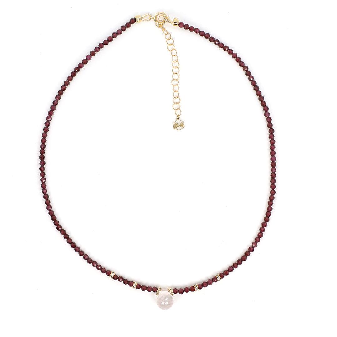 Garnet & Rose Quartz Choker