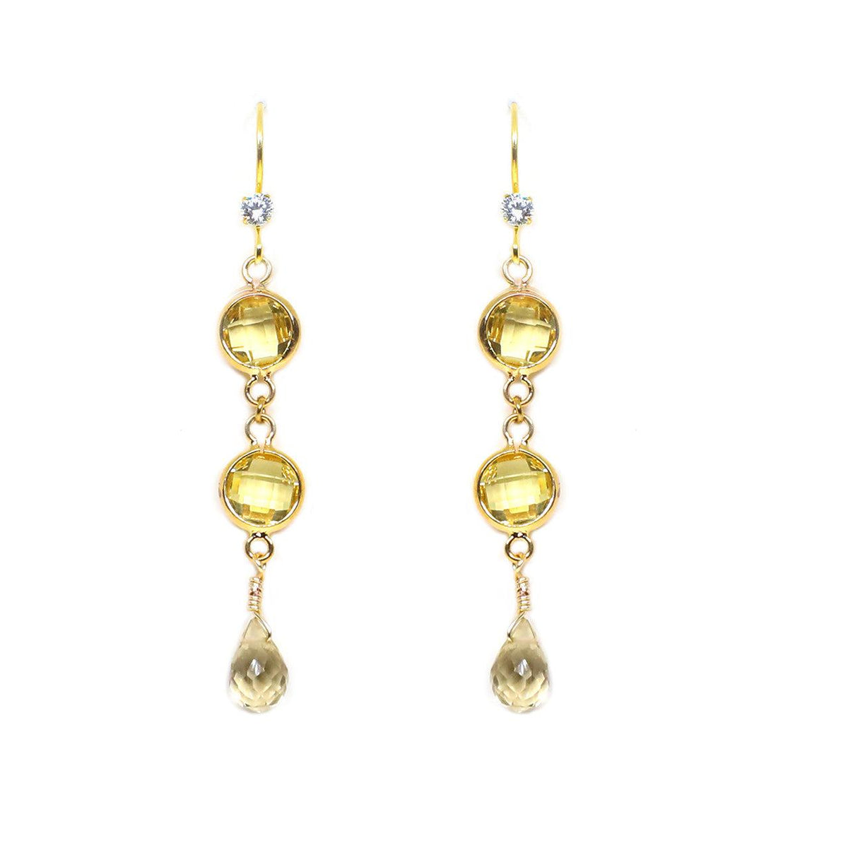 Over the Rainbow Earrings - Yellow Citrine