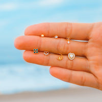 9K Solid Gold Cat on the Moon Single Earring-Limited Edition-La Meno