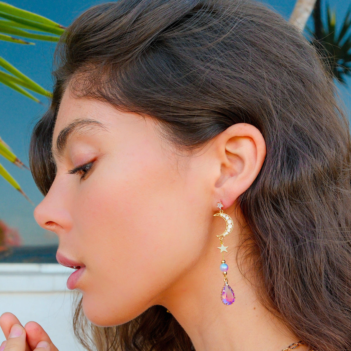 Purple Moonlight Earrings