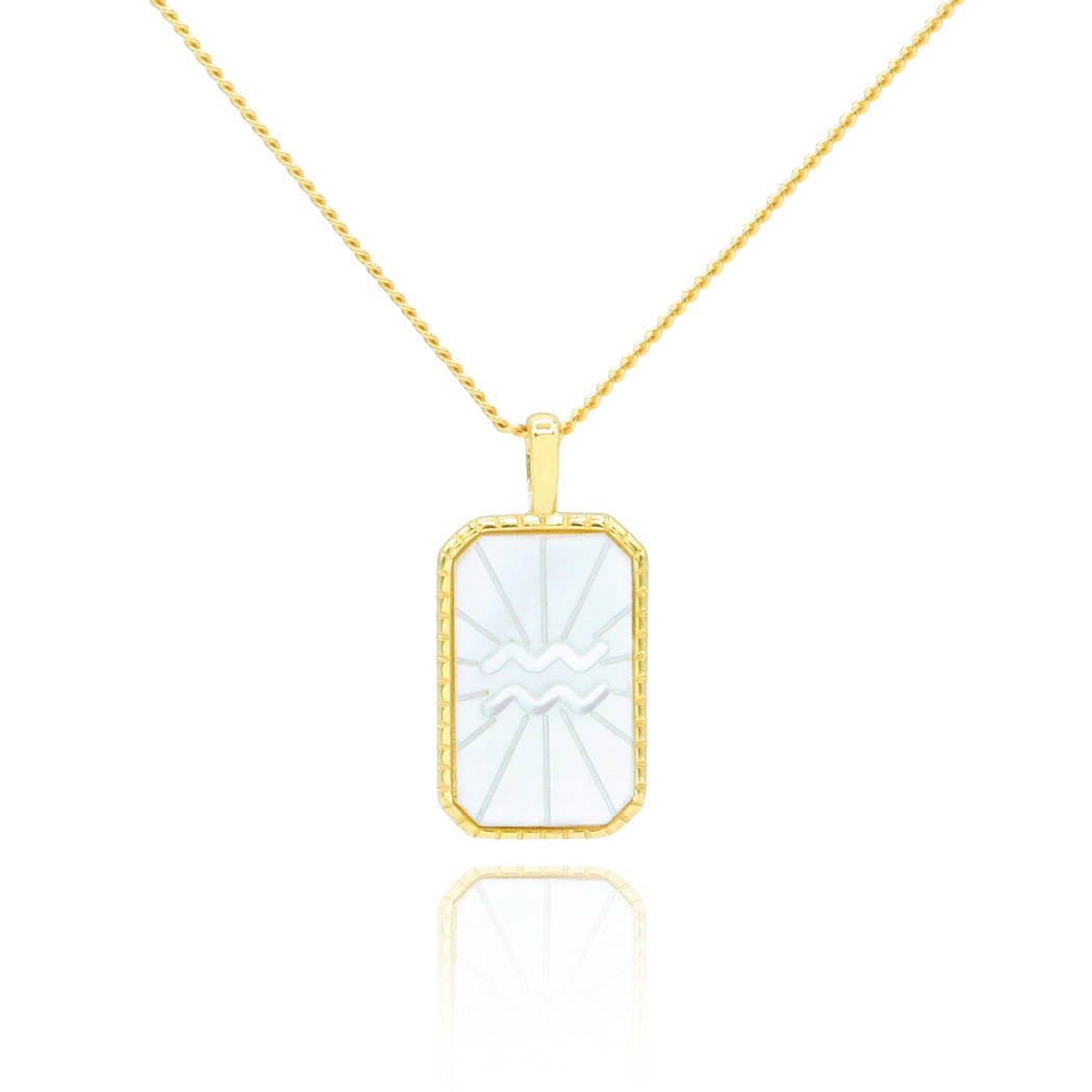 Mother of Pearl Zodiac Double-Sided Necklace