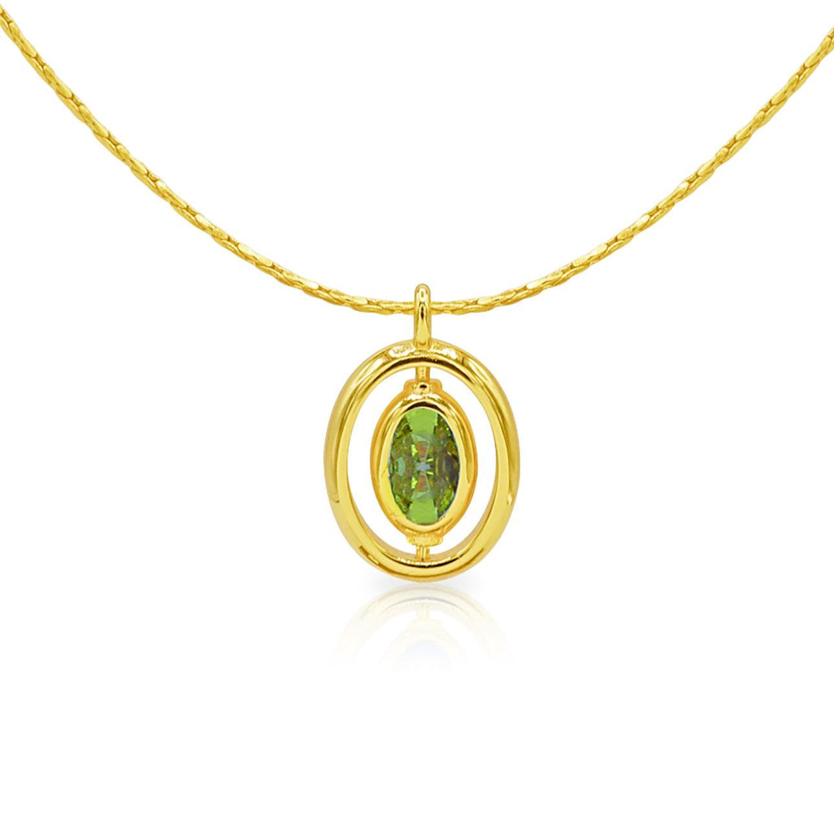 Oval Birthstone Necklace