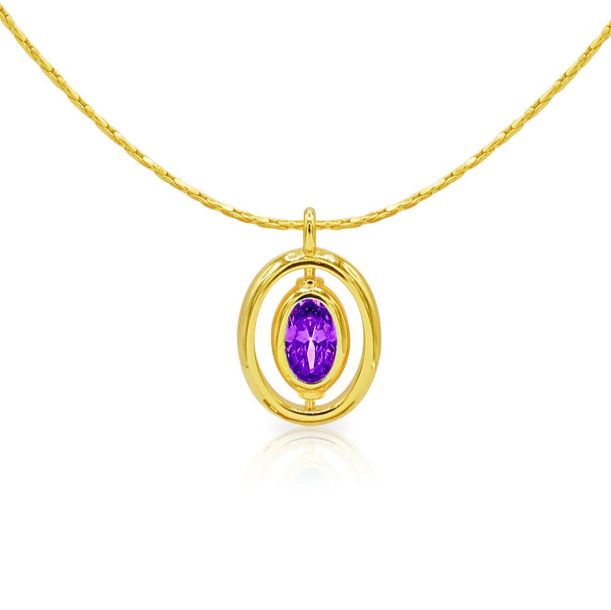 Oval Birthstone Necklace