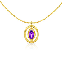 Oval Birthstone Necklace
