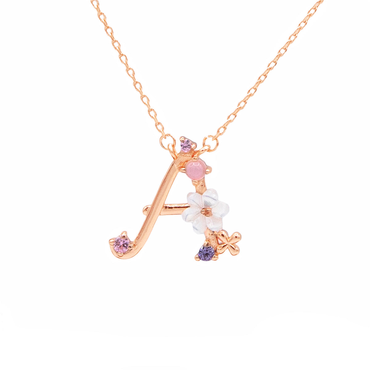 Floral Letter Necklace