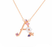 Floral Letter Necklace