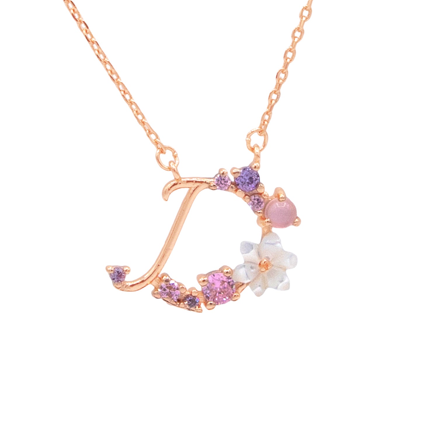 Loulougram floral alphabet necklace