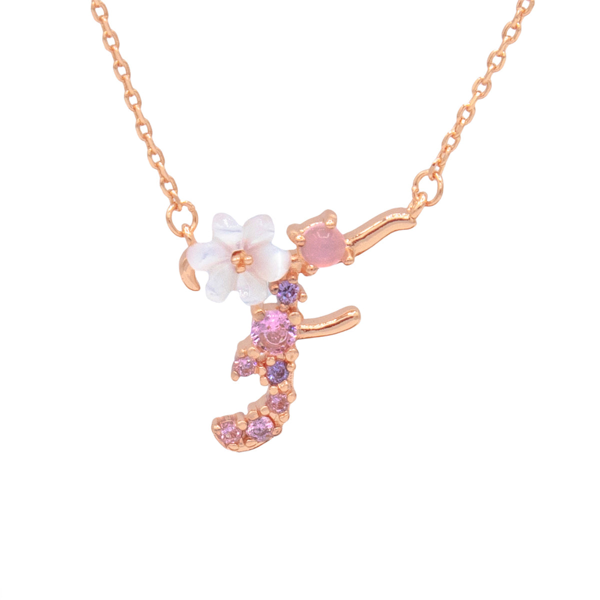 Floral Letter Necklace