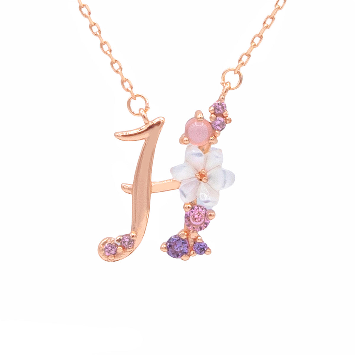 Floral Letter Necklace