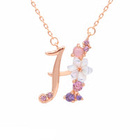 Floral Letter Necklace