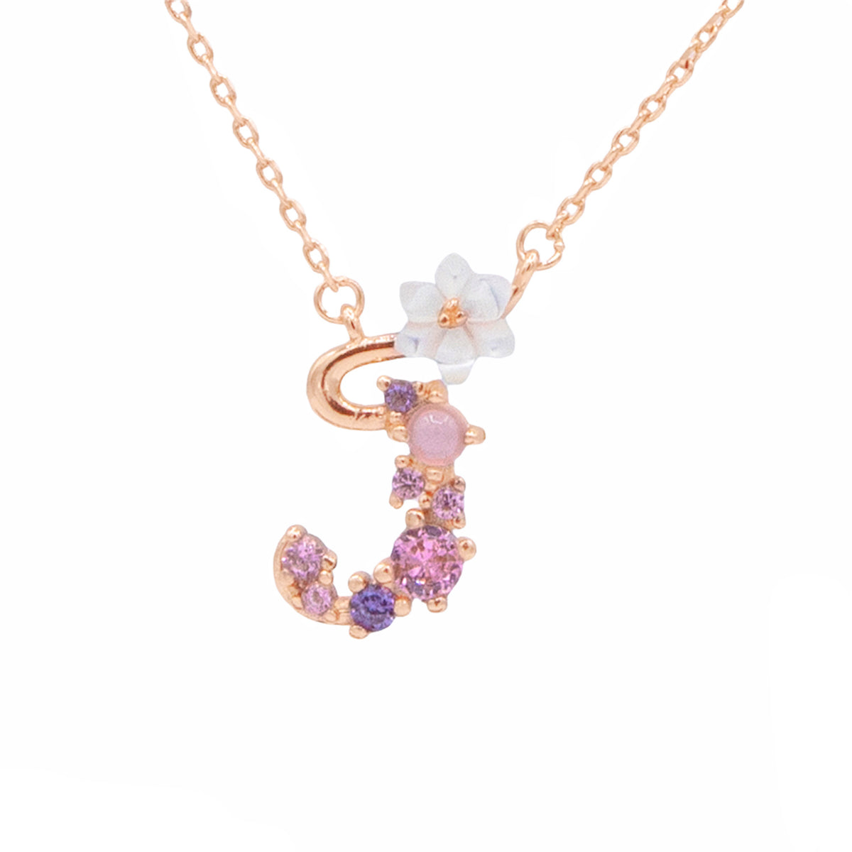 Floral Letter Necklace