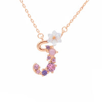 Floral Letter Necklace