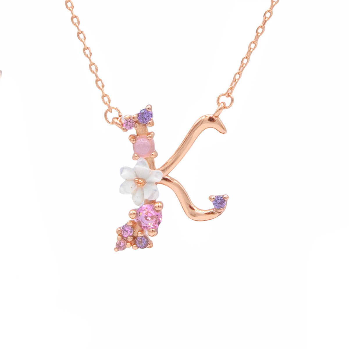 Floral Letter Necklace